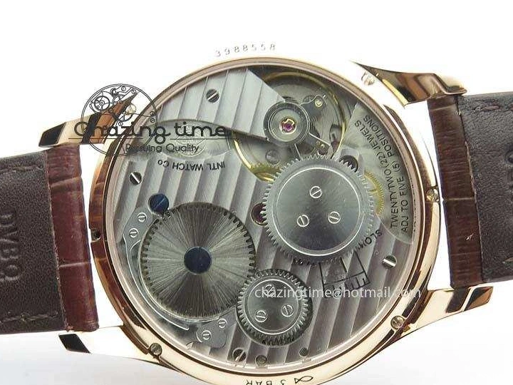 MIROTIME 0513 GoAnywhere Portuguese IW5444 RG White Dial RG Numbers On Brown Leather Strap A 7253